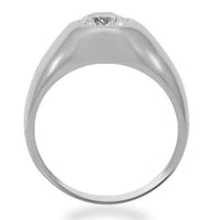 Thumbnail for 14K Solid White Gold Mens Solitaire Clarity Enhanced Diamond Ring 1.00 Ctw