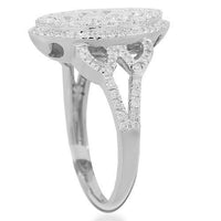 Thumbnail for 14K Solid White Gold Womens Diamond Cocktail Ring 1.48 Ctw