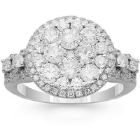Thumbnail for 14K Solid White Gold Womens Diamond Cocktail Ring 1.87 Ctw