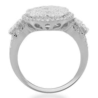 Thumbnail for 14K Solid White Gold Womens Diamond Cocktail Ring 1.87 Ctw