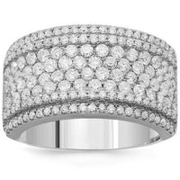 Thumbnail for 14K Solid White Gold Womens Diamond Cocktail Ring 1.92 Ctw