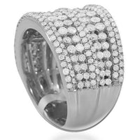 Thumbnail for 14K Solid White Gold Womens Diamond Cocktail Ring 2.10 Ctw
