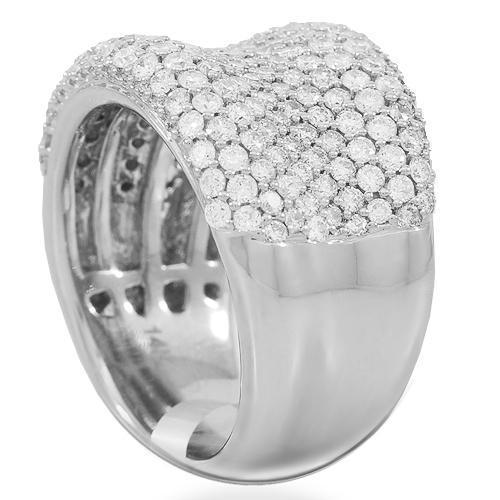 14K Solid White Gold Womens Diamond Cocktail Ring 2.39 Ctw