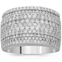 Thumbnail for 14K Solid White Gold Womens Diamond Cocktail Ring 2.41 Ctw