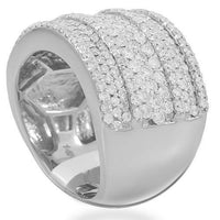 Thumbnail for 14K Solid White Gold Womens Diamond Cocktail Ring 2.41 Ctw