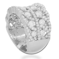 Thumbnail for 14K Solid White Gold Womens Diamond Cocktail Ring 2.52 Ctw