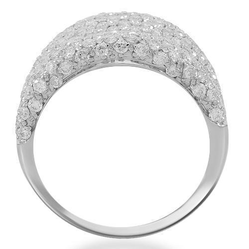 14K Solid White Gold Womens Diamond Cocktail Ring 2.58 Ctw