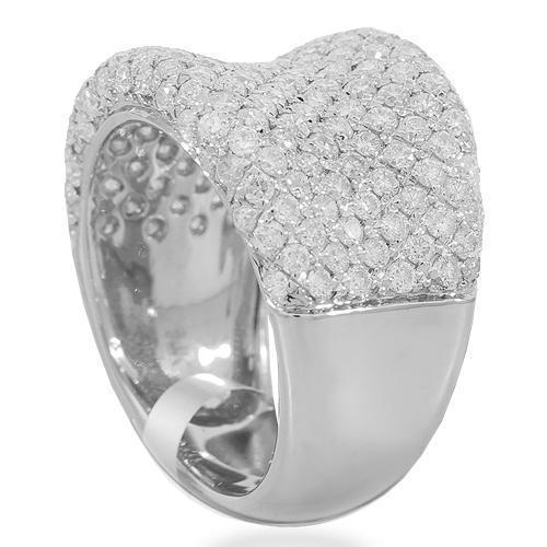 14K Solid White Gold Womens Diamond Cocktail Ring 2.58 Ctw