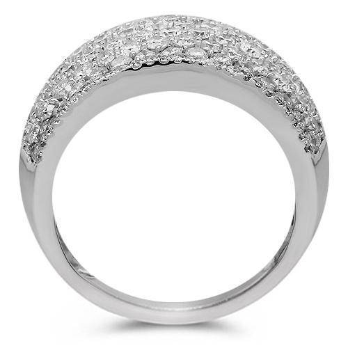 14K Solid White Gold Womens Diamond Cocktail Ring 3.68 Ctw
