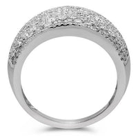Thumbnail for 14K Solid White Gold Womens Diamond Cocktail Ring 3.68 Ctw