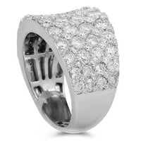 Thumbnail for 14K Solid White Gold Womens Diamond Cocktail Ring 4.44 Ctw