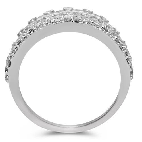 14K Solid White Gold Womens Diamond Cocktail Ring 4.44 Ctw