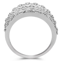 Thumbnail for 14K Solid White Gold Womens Diamond Cocktail Ring 4.60 Ctw