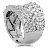 Thumbnail for 14K Solid White Gold Womens Diamond Cocktail Ring 4.60 Ctw