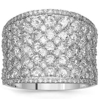 Thumbnail for 14K Solid White Gold Womens Diamond Cocktail Ring 5.38 Ctw