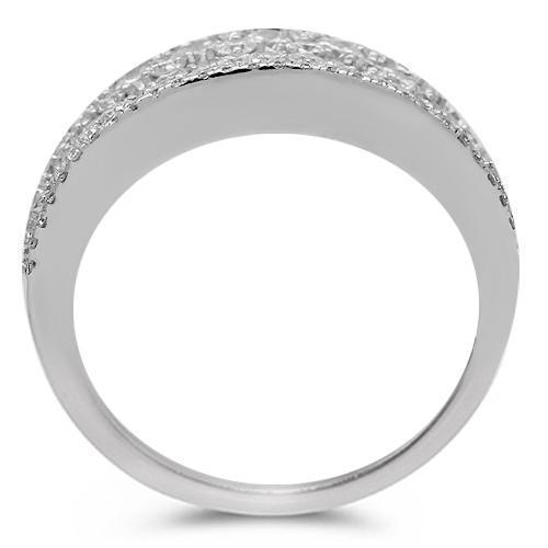 14K Solid White Gold Womens Diamond Cocktail Ring 5.38 Ctw