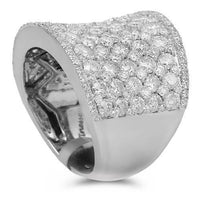 Thumbnail for 14K Solid White Gold Womens Diamond Cocktail Ring 5.38 Ctw