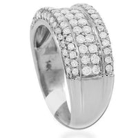Thumbnail for 14K Solid White Gold Womens Diamond Ring 0.98 Ctw