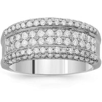 Thumbnail for 14K Solid White Gold Womens Diamond Ring 1.02 Ctw