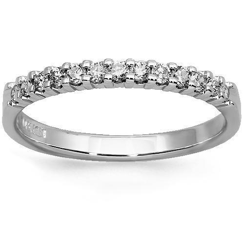 14K Solid White Gold Womens Diamond Wedding Ring Band 0.25 Ctw