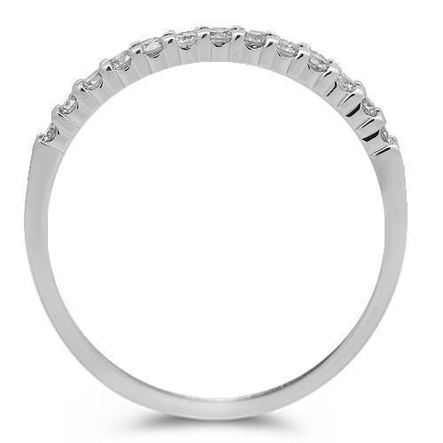 14K Solid White Gold Womens Diamond Wedding Ring Band 0.25 Ctw