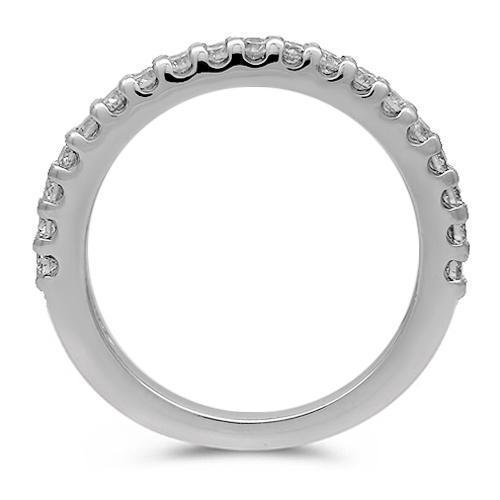 14K Solid White Gold Womens Diamond Wedding Ring Band 0.53 Ctw
