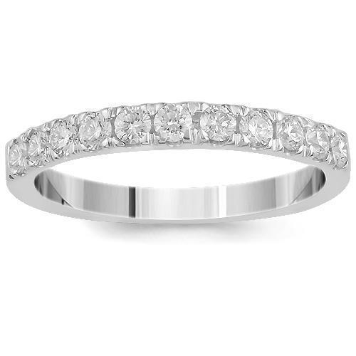 14K Solid White Gold Womens Diamond Wedding Ring Band 0.59 Ctw
