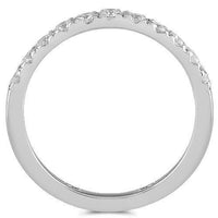 Thumbnail for 14K Solid White Gold Womens Diamond Wedding Ring Band 0.59 Ctw