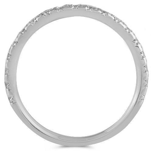 14K Solid White Gold Womens Diamond Wedding Ring Band 0.60 Ctw