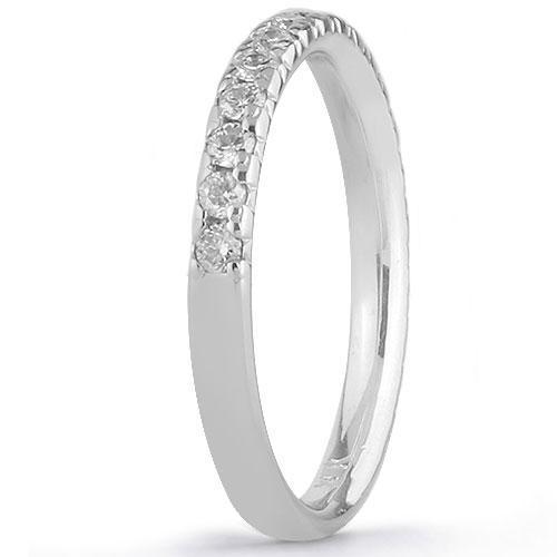 14K Solid White Gold Womens Diamond Wedding Ring Band 0.60 Ctw