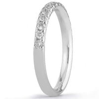 Thumbnail for 14K Solid White Gold Womens Diamond Wedding Ring Band 0.60 Ctw
