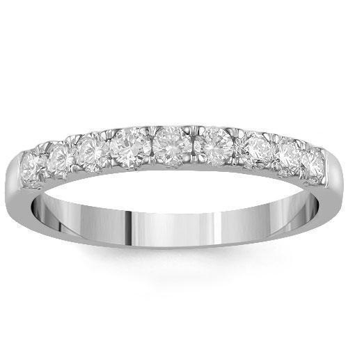 14K Solid White Gold Womens Diamond Wedding Ring Band 0.60  Ctw