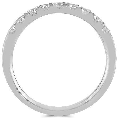 14K Solid White Gold Womens Diamond Wedding Ring Band 0.60  Ctw