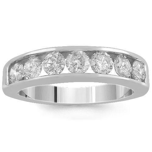14K Solid White Gold Womens Diamond Wedding Ring Band 0.70 Ctw