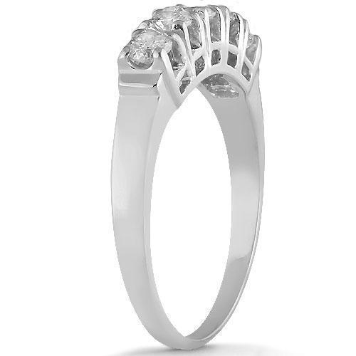 14K Solid White Gold Womens Diamond Wedding Ring Band 0.75 Ctw