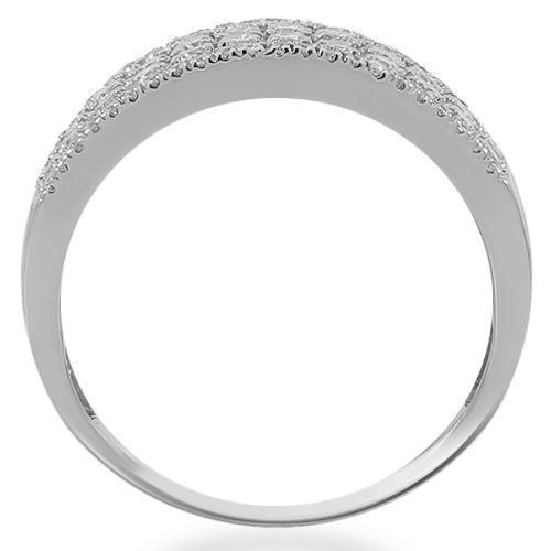 14K Solid White Gold Womens Diamond Wedding Ring Band 0.78 Ctw