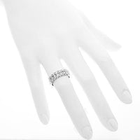 Thumbnail for 14K Solid White Gold Womens Diamond Wedding Ring Band 1.35 Ctw