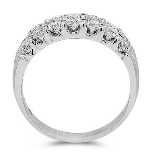 14K Solid White Gold Womens Diamond Wedding Ring Band 1.35 Ctw