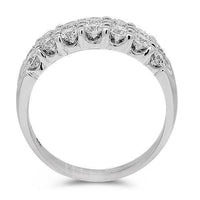 Thumbnail for 14K Solid White Gold Womens Diamond Wedding Ring Band 1.35 Ctw