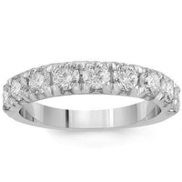 Thumbnail for 14K Solid White Gold Womens Diamond Wedding Ring Band 1.40Ctw