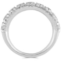 Thumbnail for 14K Solid White Gold Womens Diamond Wedding Ring Band 1.40Ctw