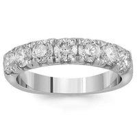 Thumbnail for 14K Solid White Gold Womens Diamond Wedding Ring Band 1.65 Ctw