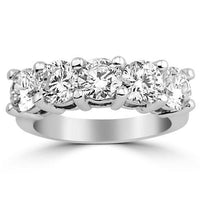 Thumbnail for 14K Solid White Gold Womens Diamond Wedding Ring Band 2.75 Ctw