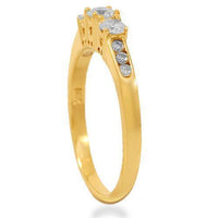 Thumbnail for 14K Solid Yellow Gold Diamond Engagement Ring 0.85 Ctw