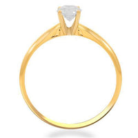 Thumbnail for 14K Solid Yellow Gold Diamond Solitaire Engagement Ring 0.41 Ctw