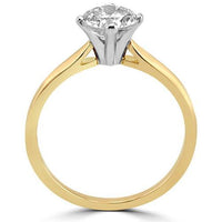 Thumbnail for 14K Solid Yellow Gold Diamond Solitaire Engagement Ring 1.42 Ctw