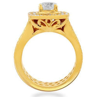 Thumbnail for 14K Solid Yellow Gold Mens Custom Diamond Ring 8.20 Ctw