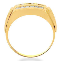 Thumbnail for 14K Solid Yellow Gold Mens Diamond Pinky Ring 0.55 Ctw
