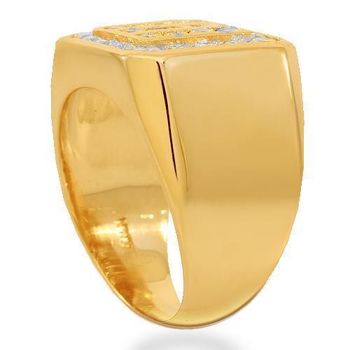14K Solid Yellow Gold Mens Diamond Pinky Ring 1.50 Ctw