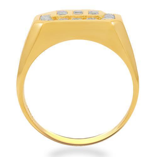 Diamond (0.50 ctw) chevron ring guard 14k yellow gold - Quinn's Goldsmith